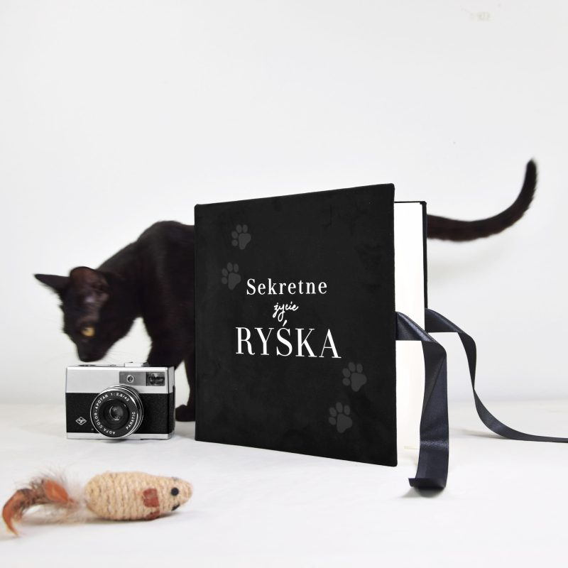 Welurowy album na zdjęcia „Sekretne życie kota”